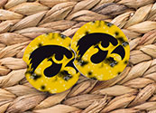 Iowa Hawkeye Logo Car Coaster Set 3